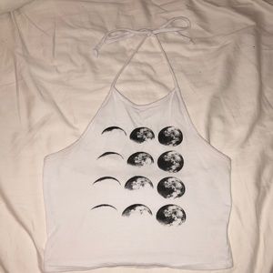 LA hearts moon halter crop top